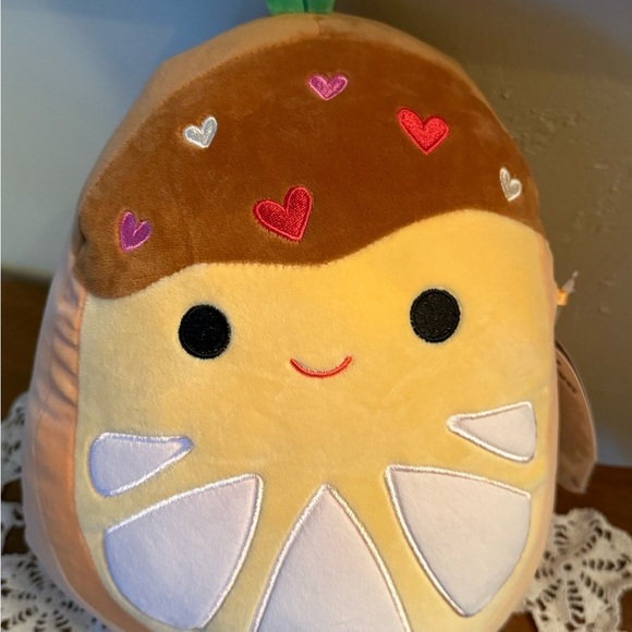 NEW Squishmallows Orin Chocolate Dipped Orange Heart-Patterned Plush Toy - Picture 8 of 12